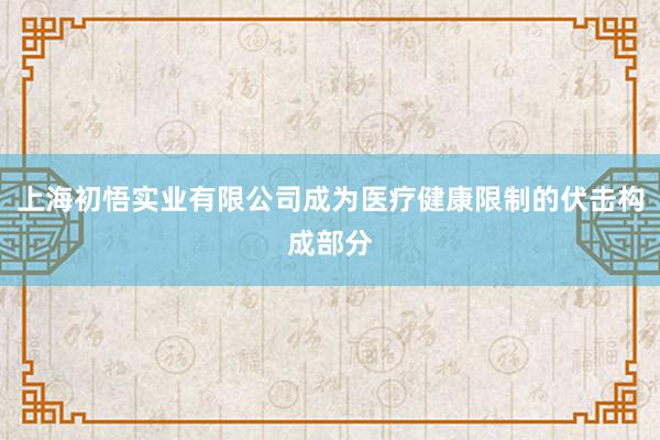 上海初悟实业有限公司成为医疗健康限制的伏击构成部分